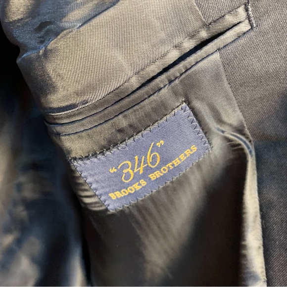 Brooks Brothers “346” Gold Button Navy Blue Wool Logo Sports Blazer Coat Jacket - Picture 4 of 15